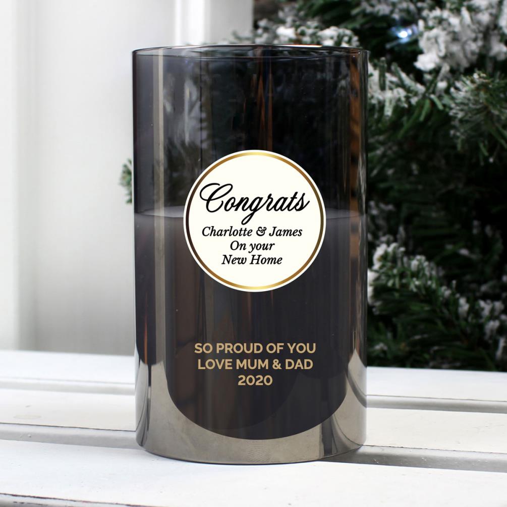 Personalised Opulent Smoked Glass LED Candle Extra Image 2